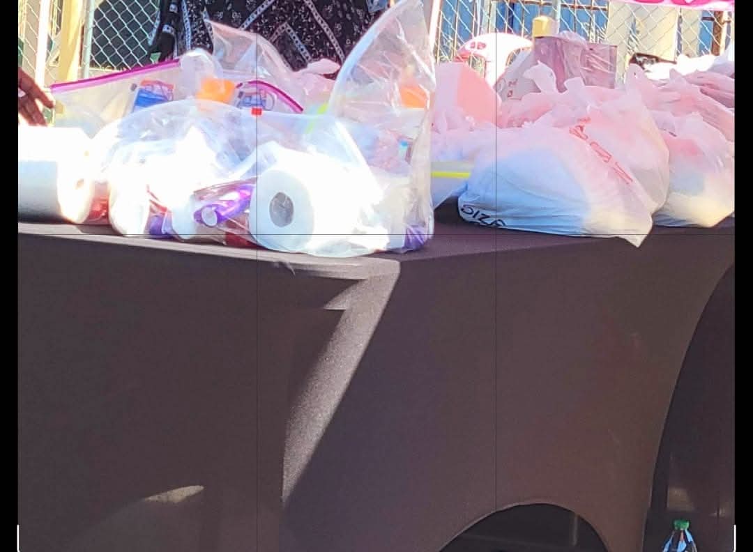 Care bags ready for distribution