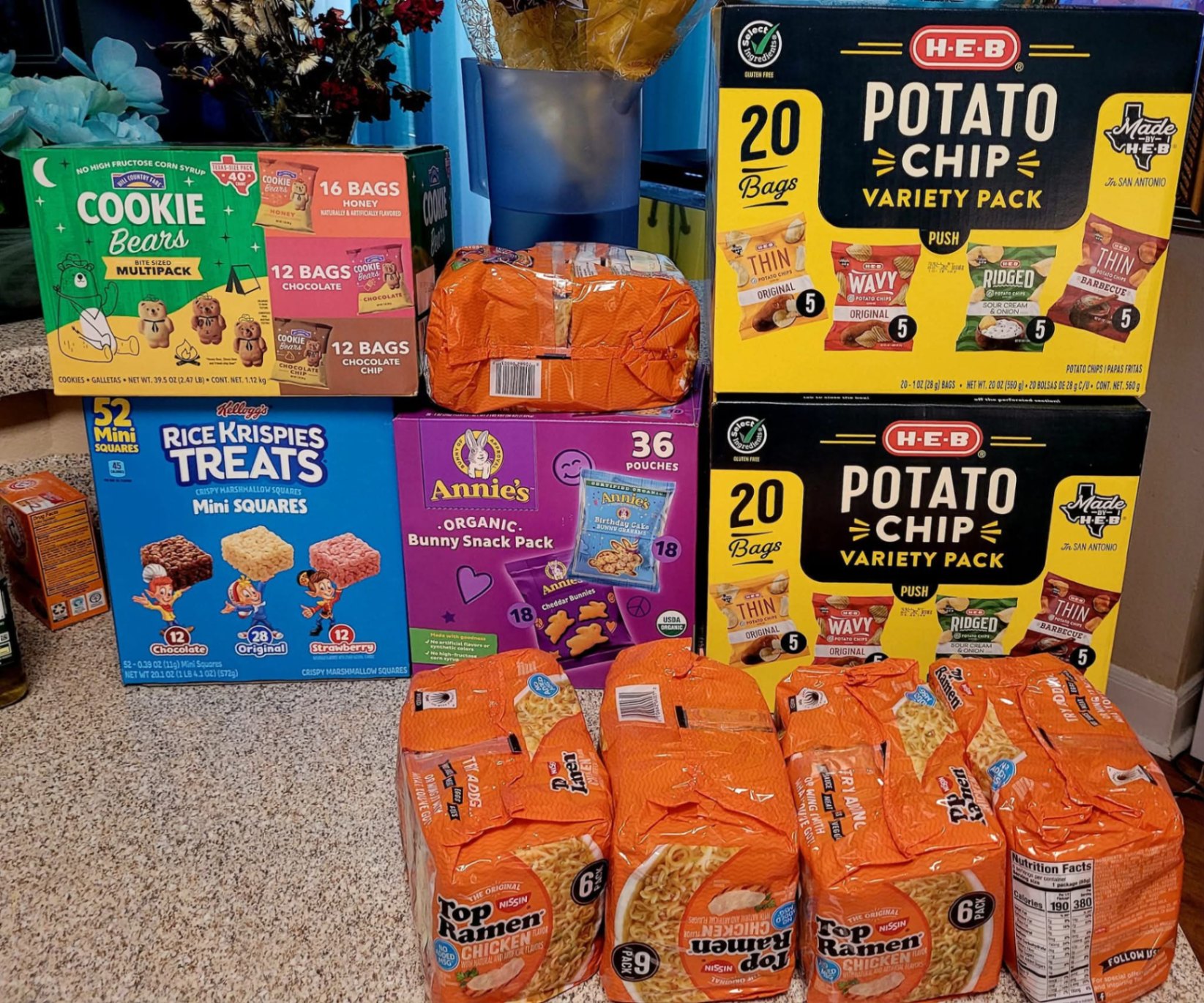 Donated snacks and supplies